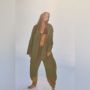 Free People Beach Falon 2 Pc Set Green XS
